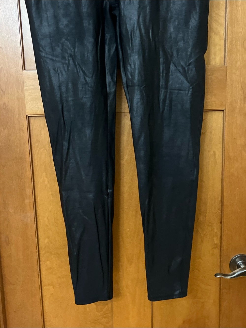 Spanx Faux Leather Black Leggings Womens 3X TALL - Picture 4 of 14